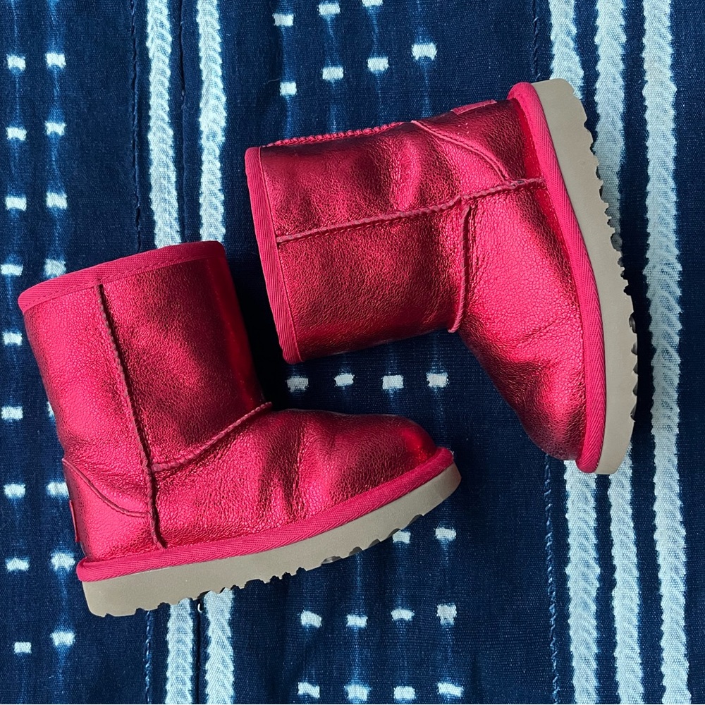 Metallic red Ugg boots toddler 9